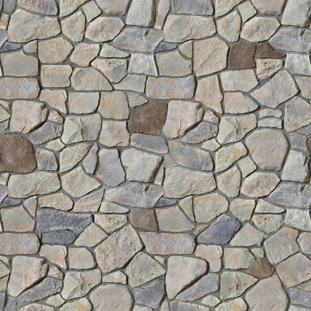 Cultured stone veneer wall