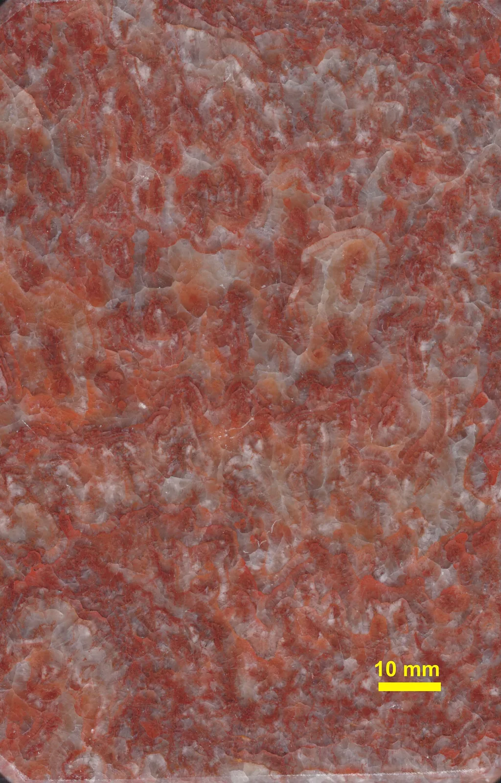 Backlit red onyx stone surface