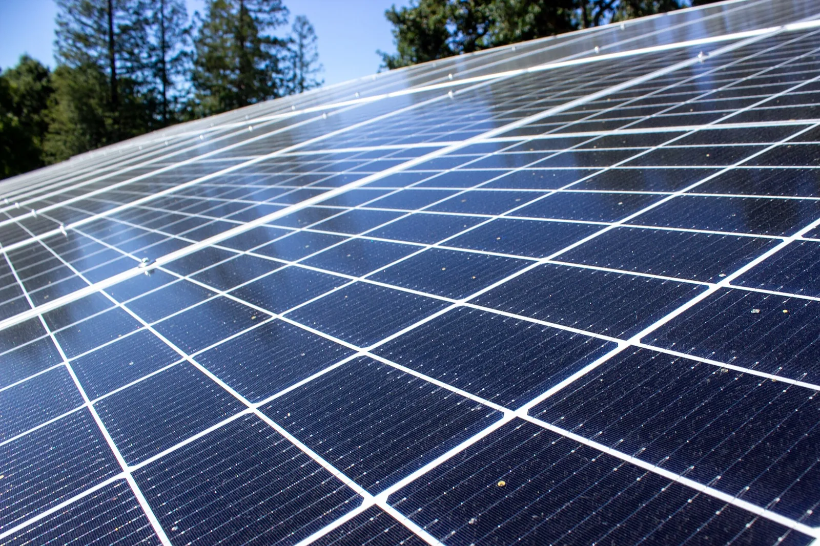 Solar panels in sunlight